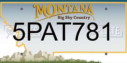 5PAT781 Montana License Plate