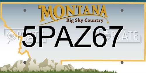5PAZ67 Montana License Plate