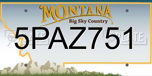 5PAZ751 Montana License Plate