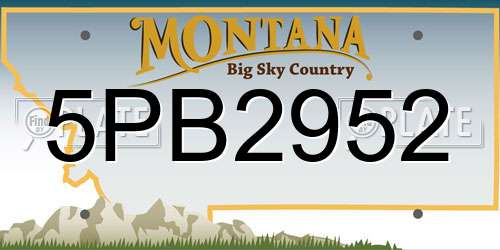 5PB2952 Montana License Plate