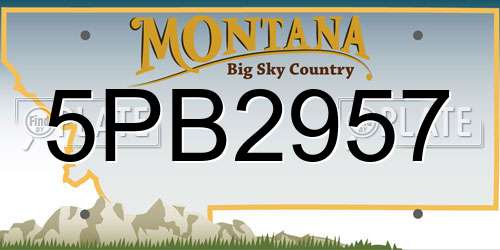5PB2957 Montana License Plate