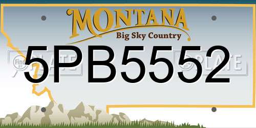 5PB5552 Montana License Plate