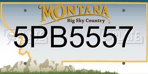 5PB5557 Montana License Plate
