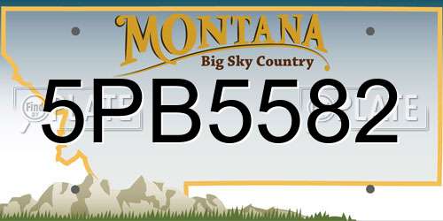 5PB5582 Montana License Plate