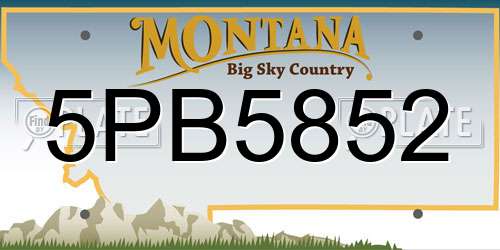 5PB5852 Montana License Plate