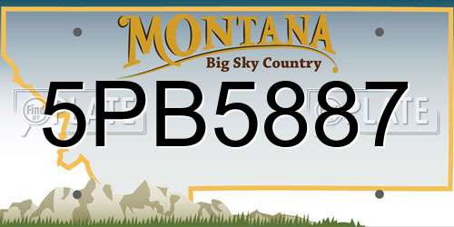 5PB5887 Montana License Plate