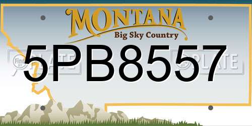5PB8557 Montana License Plate