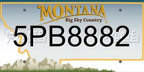 5PB8882 Montana License Plate