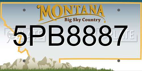 5PB8887 Montana License Plate