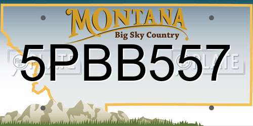 5PBB557 Montana License Plate
