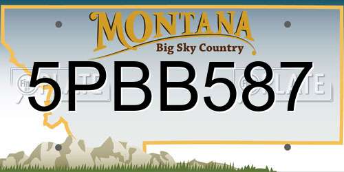 5PBB587 Montana License Plate