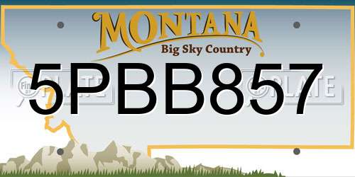 5PBB857 Montana License Plate