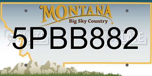 5PBB882 Montana License Plate