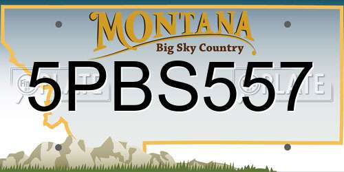 5PBS557 Montana License Plate