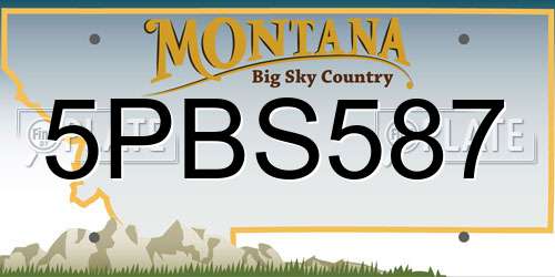 5PBS587 Montana License Plate