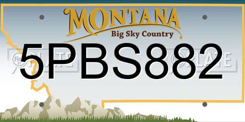 5PBS882 Montana License Plate