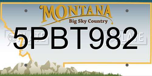 5PBT982 Montana License Plate