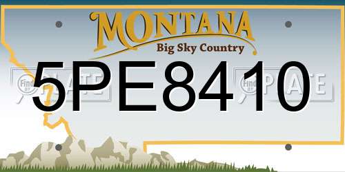 5PE8410 Montana License Plate