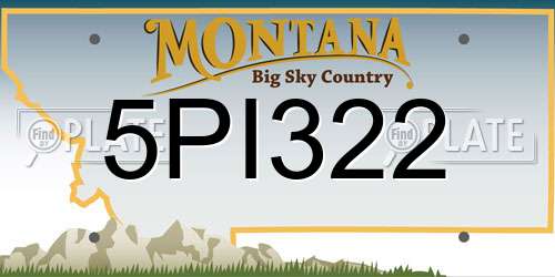 5PI322 Montana License Plate