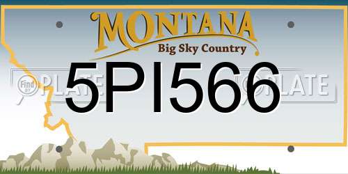 5PI566 Montana License Plate