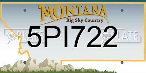 5PI722 Montana License Plate