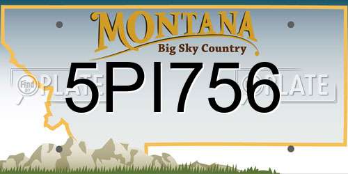5PI756 Montana License Plate