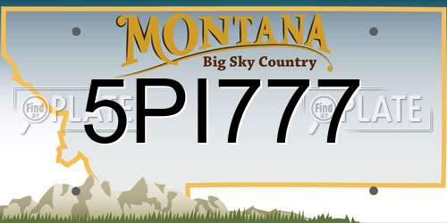 5PI777 Montana License Plate