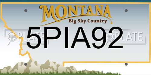 5PIA92 Montana License Plate