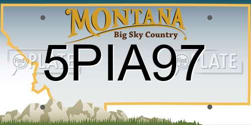 5PIA97 Montana License Plate