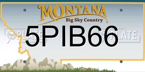 5PIB66 Montana License Plate