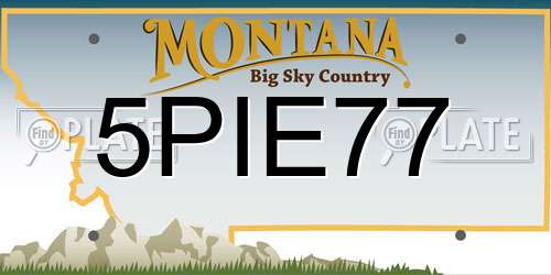 5PIE77 Montana License Plate