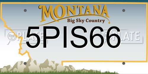 5PIS66 Montana License Plate