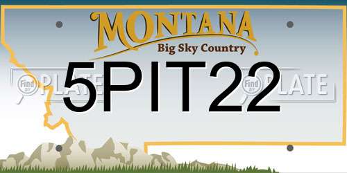 5PIT22 Montana License Plate
