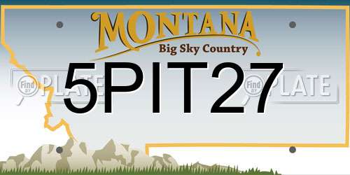 5PIT27 Montana License Plate