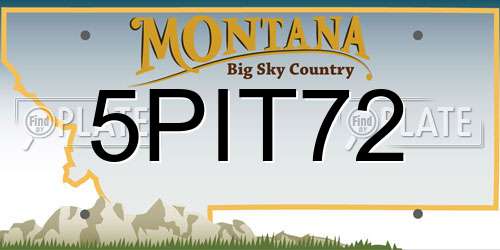 5PIT72 Montana License Plate