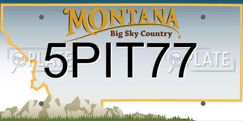 5PIT77 Montana License Plate