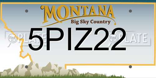 5PIZ22 Montana License Plate