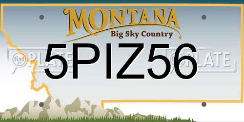 5PIZ56 Montana License Plate
