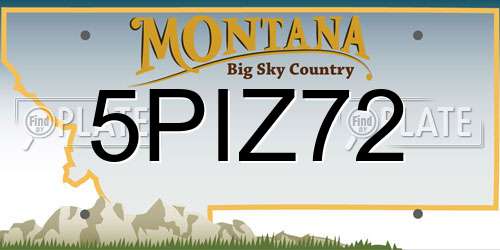 5PIZ72 Montana License Plate