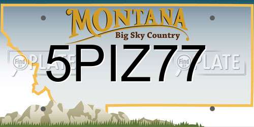 5PIZ77 Montana License Plate