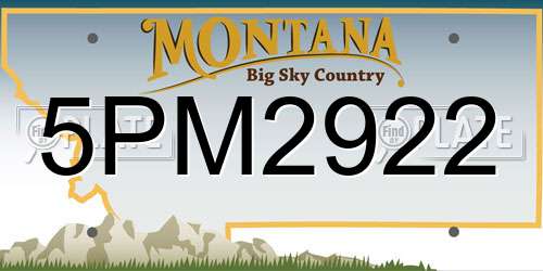 5PM2922 Montana License Plate