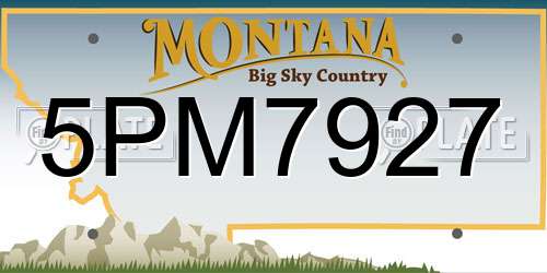 5PM7927 Montana License Plate