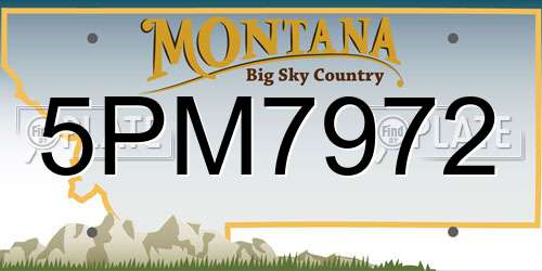 5PM7972 Montana License Plate