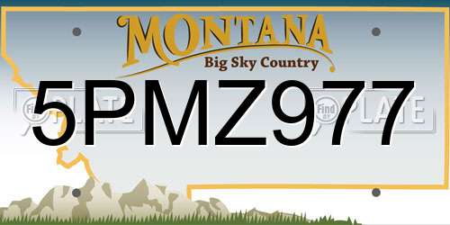 5PMZ977 Montana License Plate