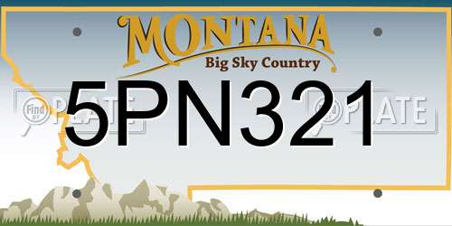 5PN321 Montana License Plate