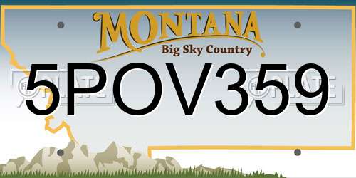 5POV359 Montana License Plate