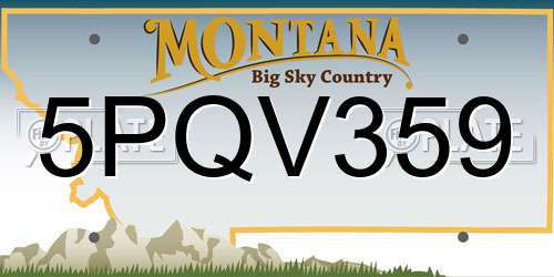 5PQV359 Montana License Plate