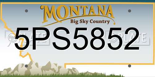 5PS5852 Montana License Plate