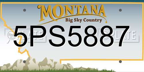 5PS5887 Montana License Plate