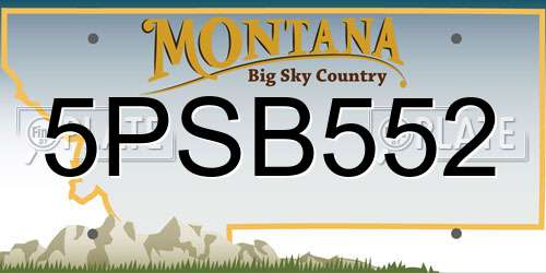 5PSB552 Montana License Plate